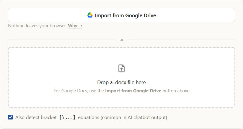 The tool's first screen, showing the bracket mode checkbox